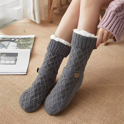 Stilvolle Damenwollsocken mit gemütlichem Fleecefutter