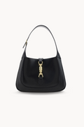 Eterna Noir | Elegante Umhängetasche aus veganem Ultrafiber mit goldener Schließe für Damen