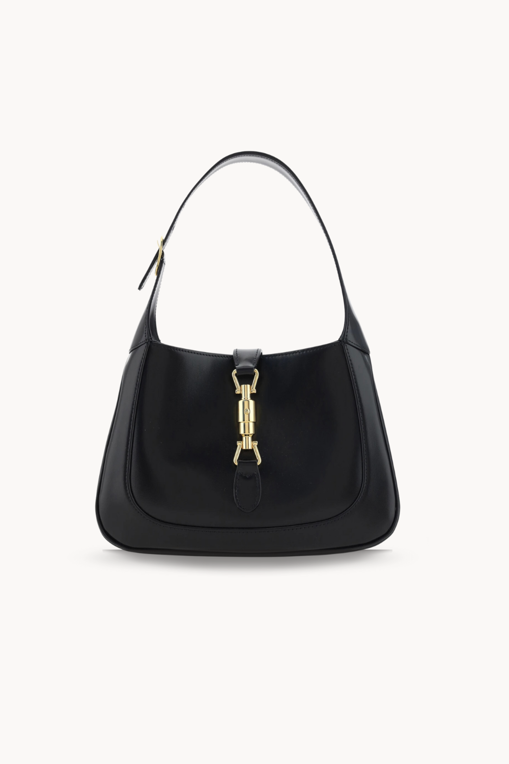 Eterna Noir | Elegante Umhängetasche aus veganem Ultrafiber mit goldener Schließe für Damen