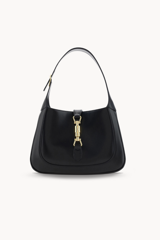 Eterna Noir | Elegante Umhängetasche aus veganem Ultrafiber mit goldener Schließe für Damen