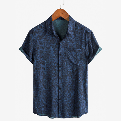 Herren Kurzarmhemd Mit Muster Multicolor