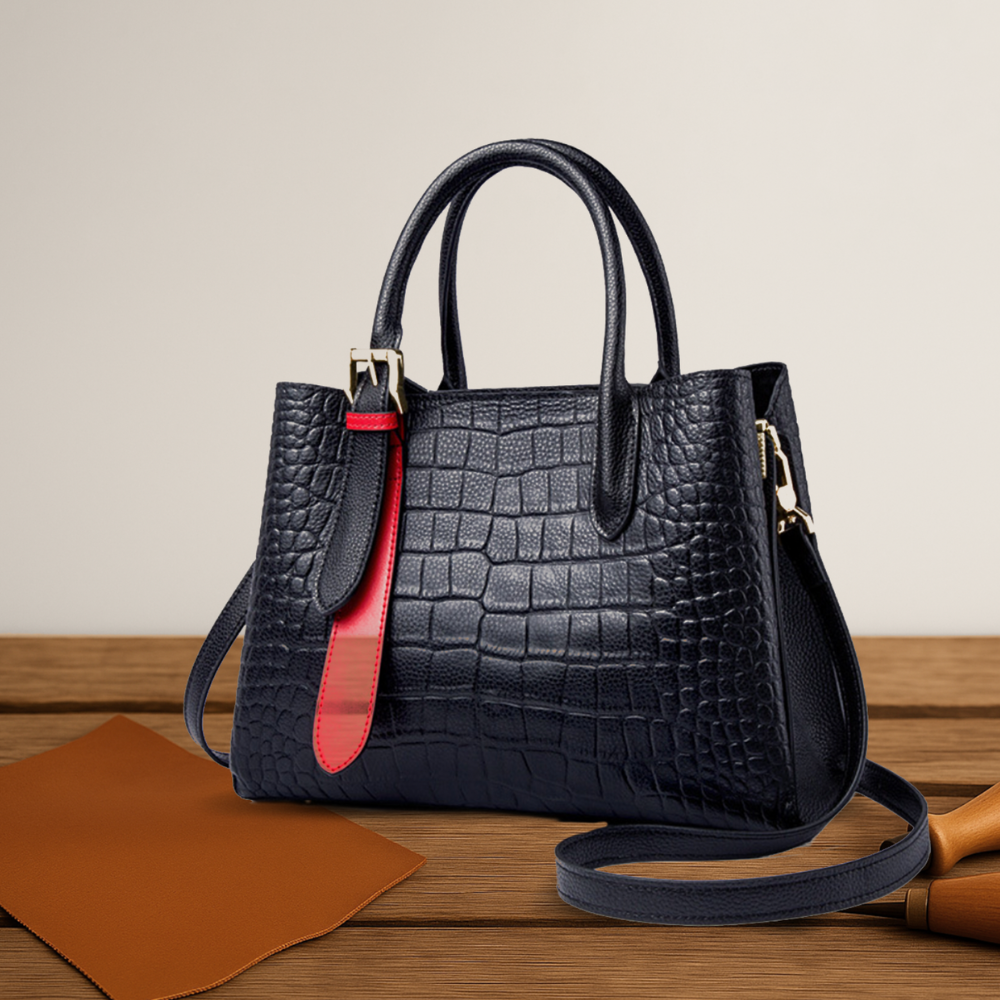 Elegante Krokodilleder-Optik Handtasche für Damen
