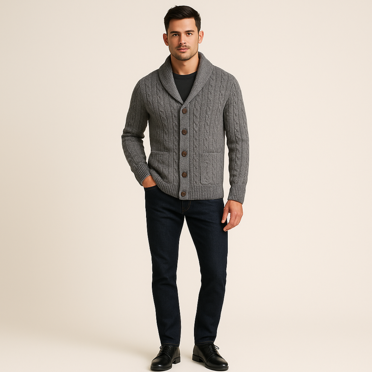 Herren Cardigan Mit Klassischem Design