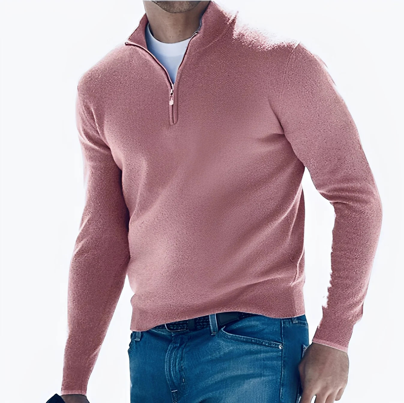 Herren Kaschmir Strickjacke mit Reißverschluss