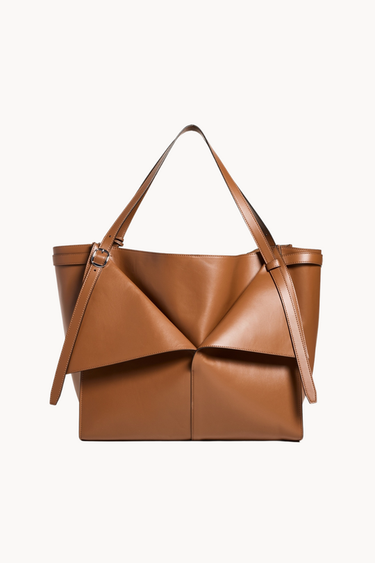 Große Tote Bag aus Kunstleder mit Faltenoptik für Damen