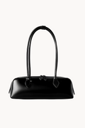 Ensara Noir | Schlanke Handtasche aus veganem Ultrafiber mit strukturiertem Design für Damen