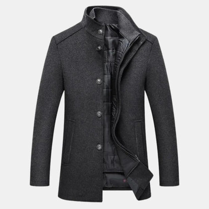 Herren Wollmantel Mit Klassischem Winter Design