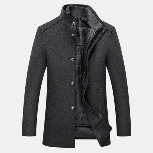 Herren Wollmantel Mit Klassischem Winter Design