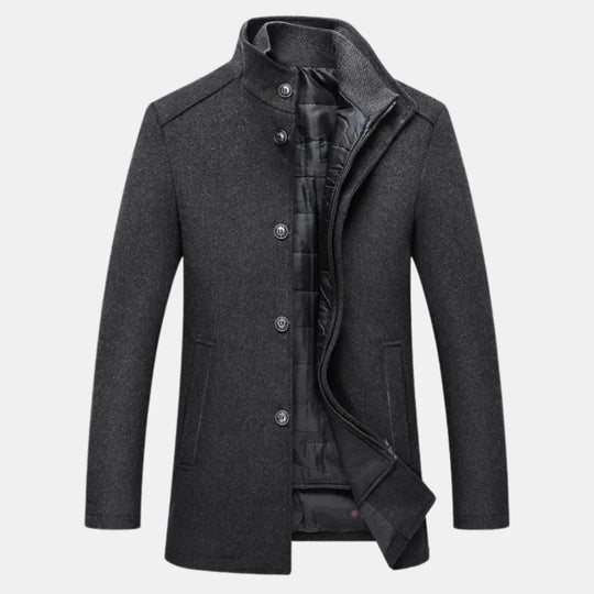 Herren Wollmantel Mit Klassischem Winter Design