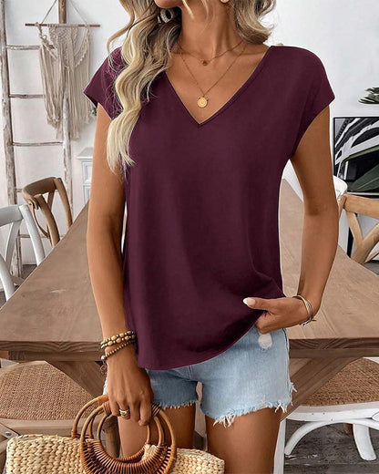 Damen T-Shirt mit Rückenschleife in ganzer Länge dargestellt