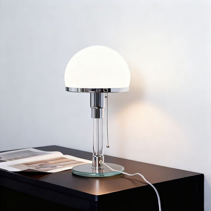 Tischlampe Glas Bauhaus Design mit Zugschalter