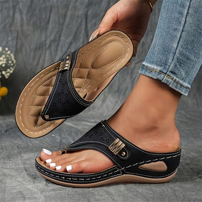 Damen Keilabsatz Sandalen Bequeme Sommerschuhe