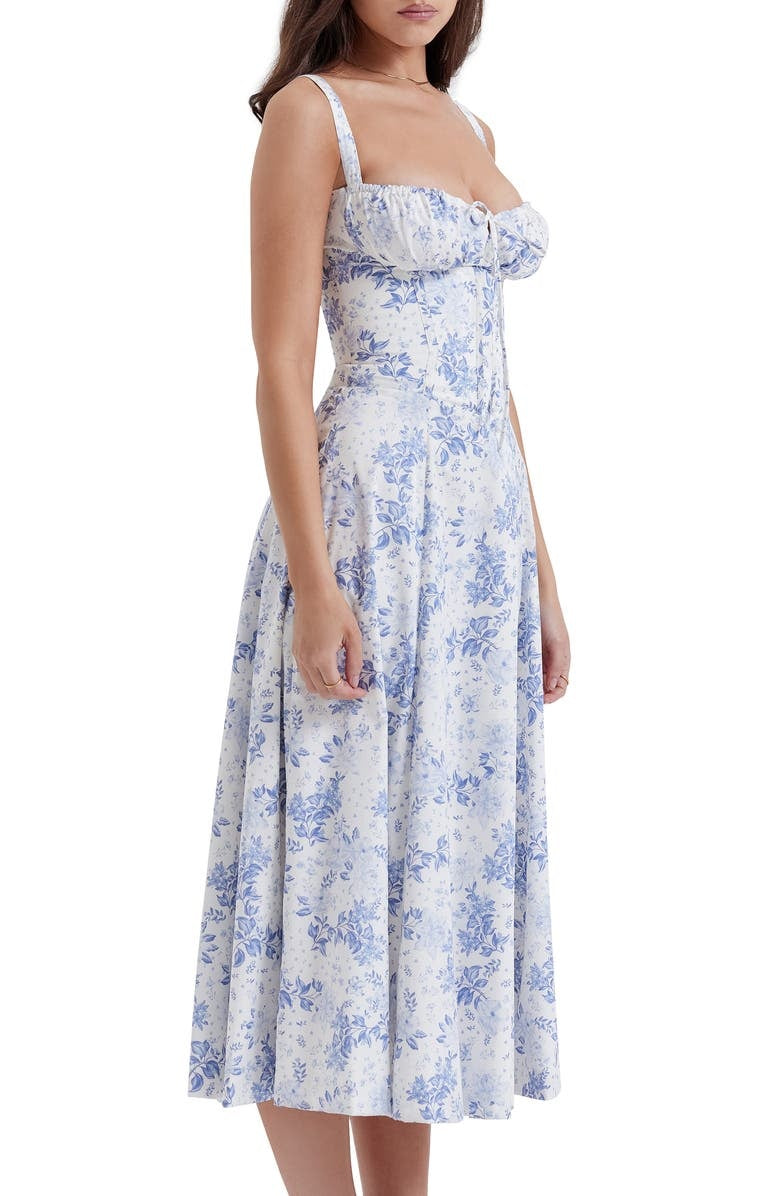 Florales Bustier Midriff Cutout Bodycon Kleid