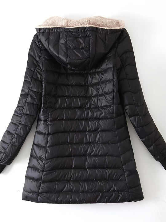 Steppjacke mit Kapuze und Reißverschluss für Damen