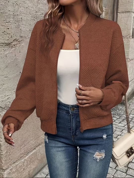 Leichte Übergangsjacke mit Stehkragen und Reißverschluss für Damen
