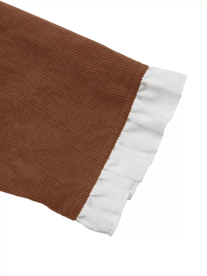 Langärmeliges Freizeitkleid mit Knopfleiste vorne