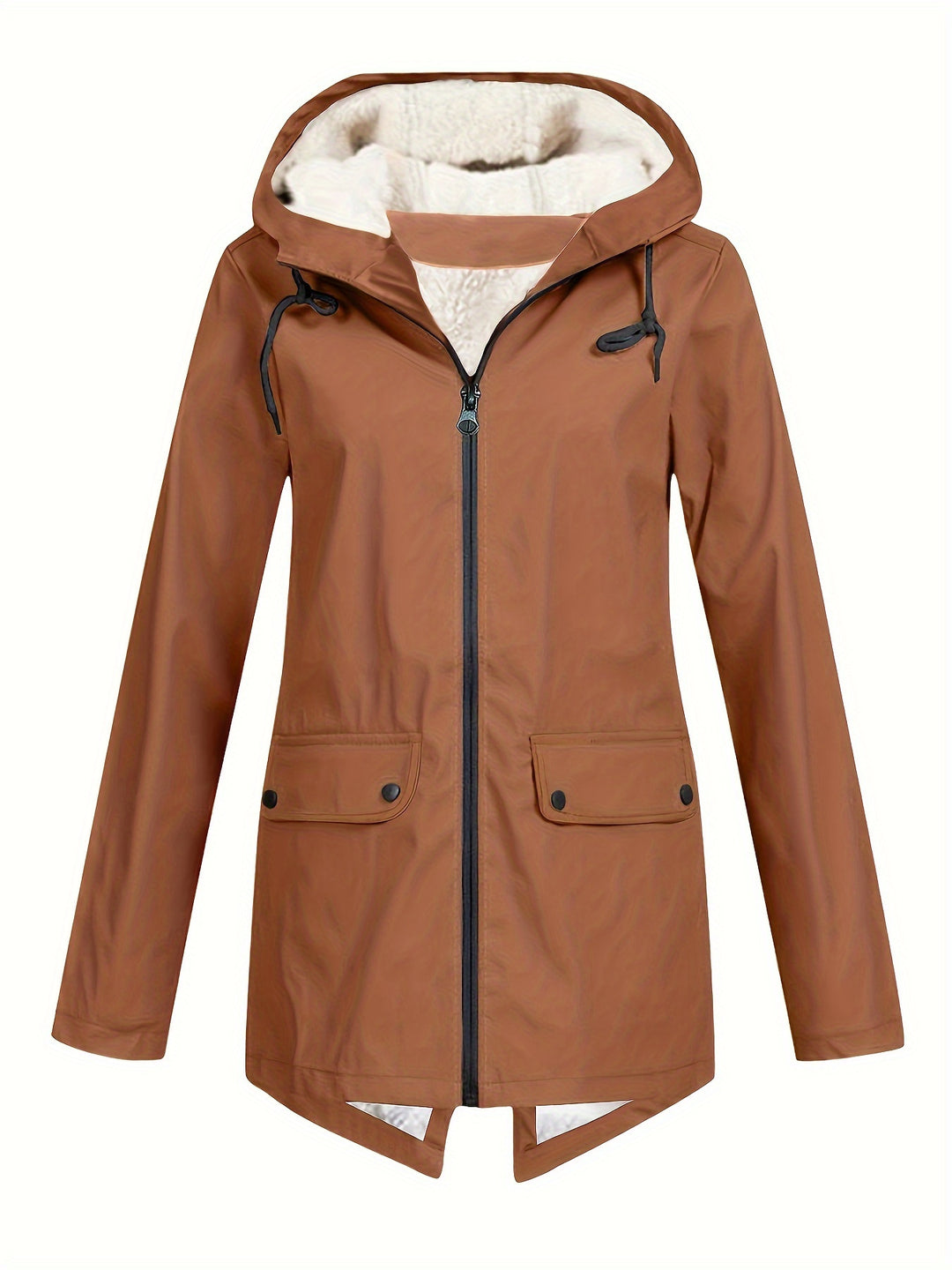 Windbreaker Jacke mit Kapuze und Reißverschluss für Damen