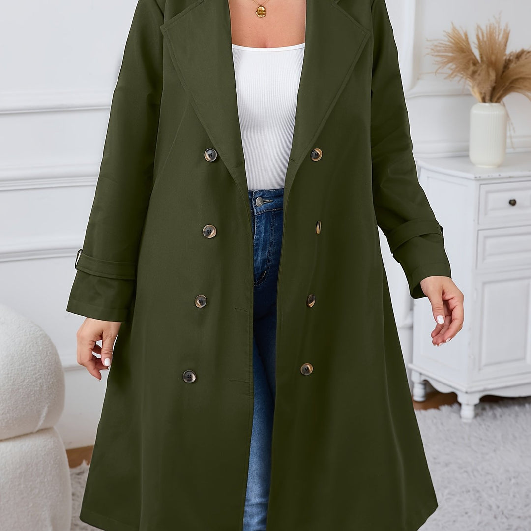 Doppelreihiger Trenchcoat mit Gürtel und Reverskragen für Damen