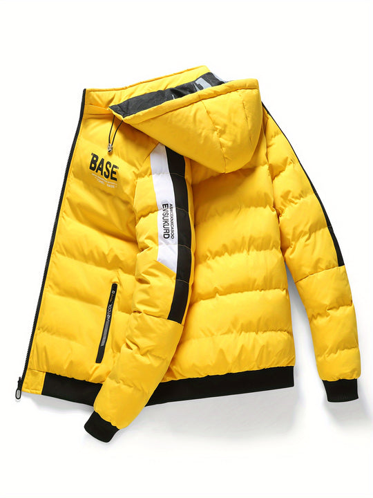 Wärmende Pufferjacke mit Buchstabenmuster für Herren