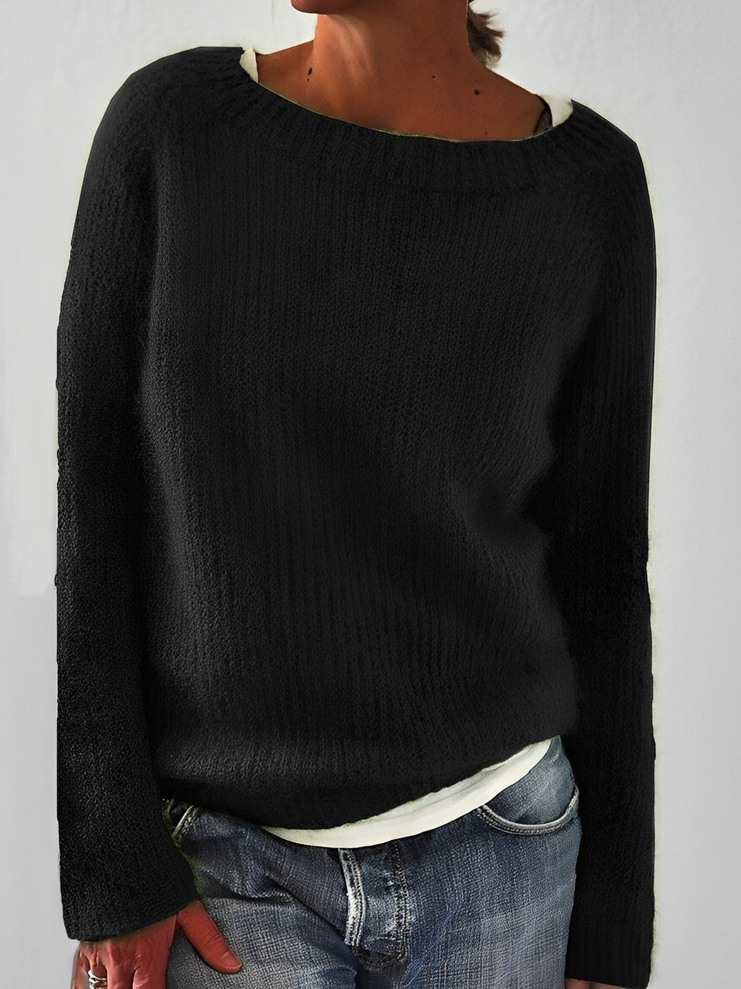 Damen Pullover Mit Einfachem Stilvollem Design