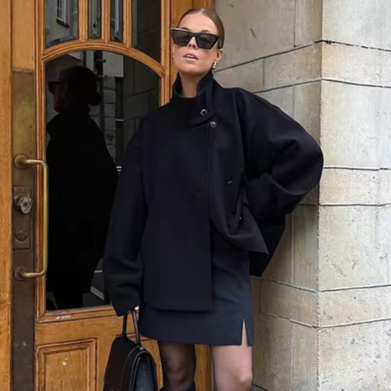 Damen Kurzmantel Mit Doppelreiher Design