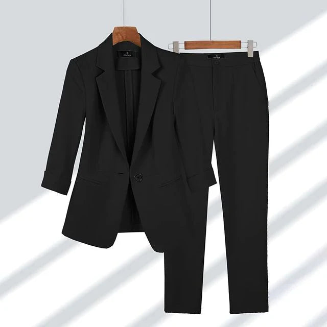 Damen Blazer Mit Hose Zweiteiliges Set