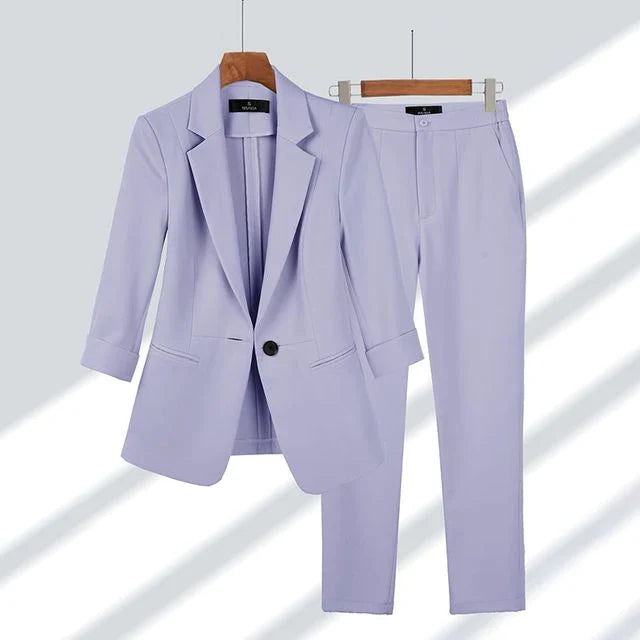 Damen Blazer Mit Hose Zweiteiliges Set