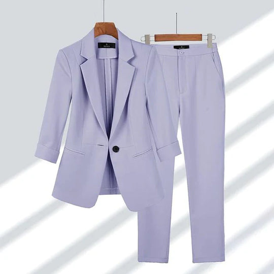 Damen Blazer Mit Hose Zweiteiliges Set
