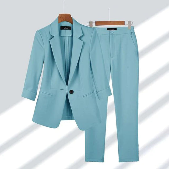Damen Blazer Mit Hose Zweiteiliges Set