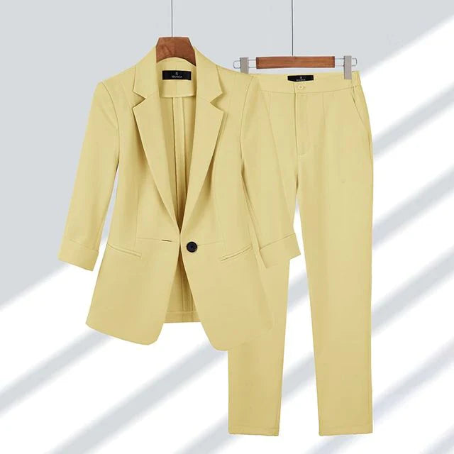 Damen Blazer Mit Hose Zweiteiliges Set