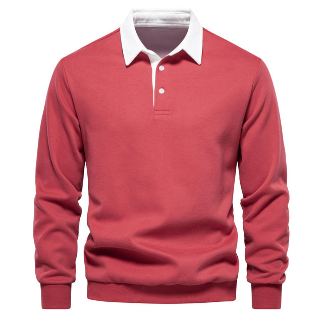 Herren Polo Shirt Langarm Mit Klassischem Kragen