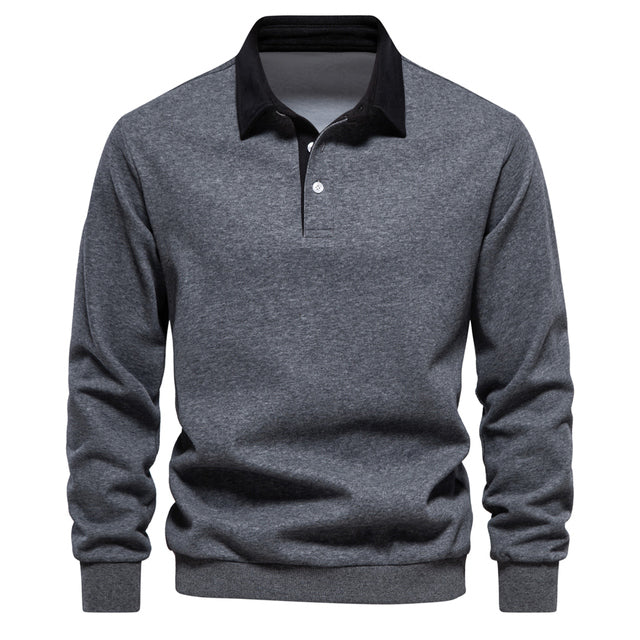 Herren Polo Shirt Langarm Mit Klassischem Kragen