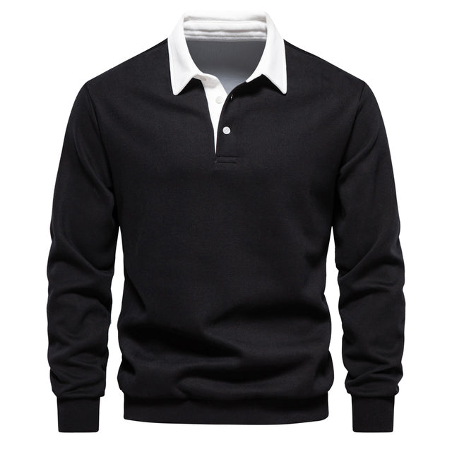 Herren Polo Shirt Langarm Mit Klassischem Kragen