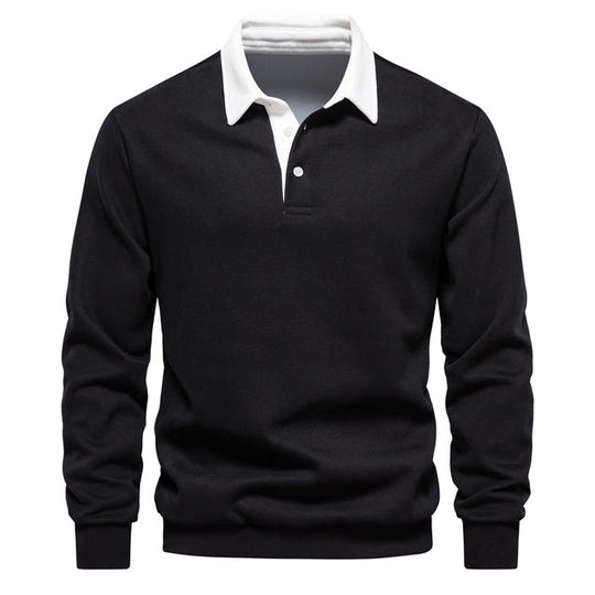 Herren Polo Shirt Langarm Mit Klassischem Kragen