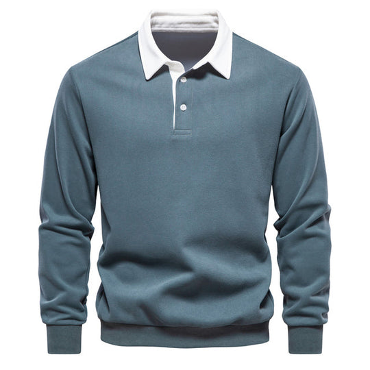 Herren Polo Shirt Langarm Mit Klassischem Kragen