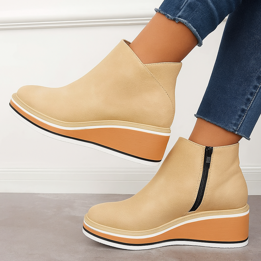 Damen Stiefel Mit Seitlichem Reißverschluss Und Klassischem Design