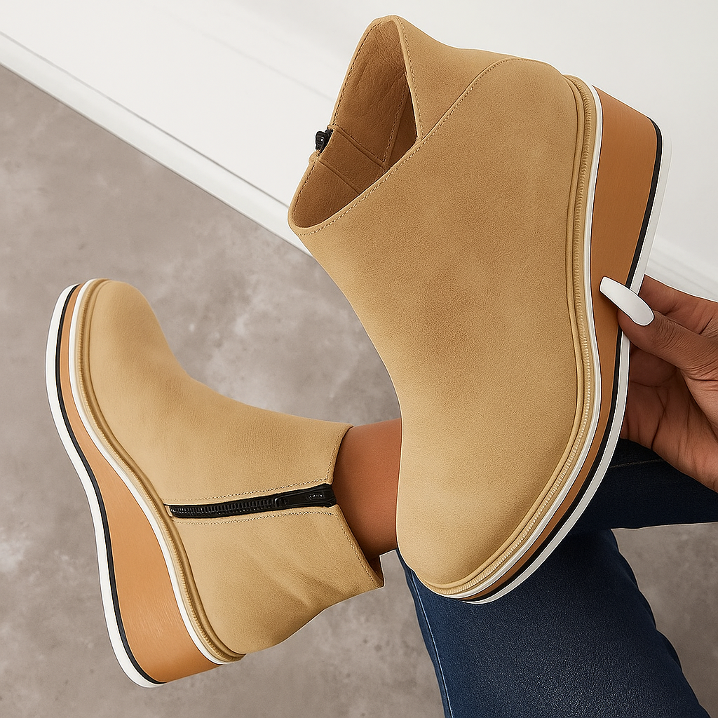 Damen Stiefel Mit Seitlichem Reißverschluss Und Klassischem Design