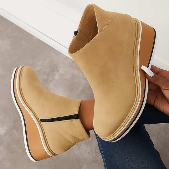 Damen Stiefel Mit Seitlichem Reißverschluss Und Klassischem Design