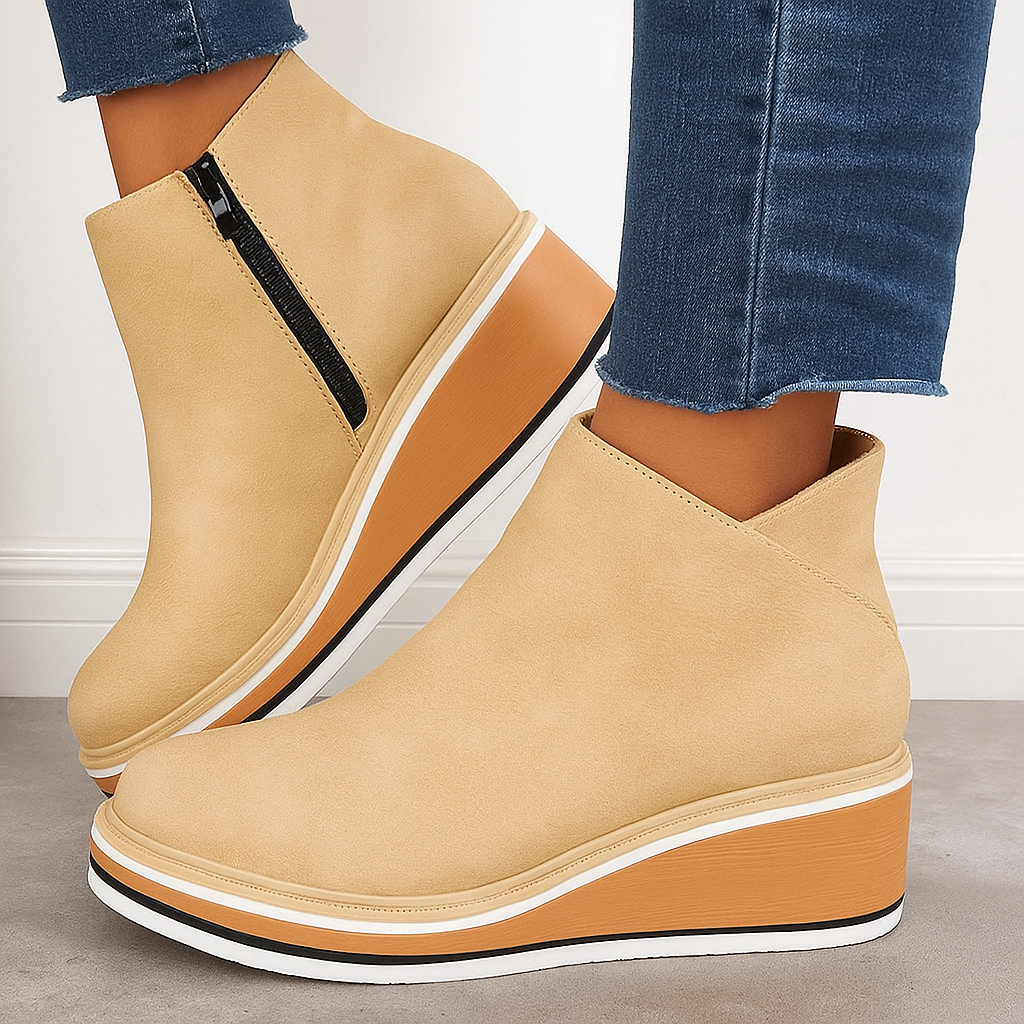 Damen Stiefel Mit Seitlichem Reißverschluss Und Klassischem Design