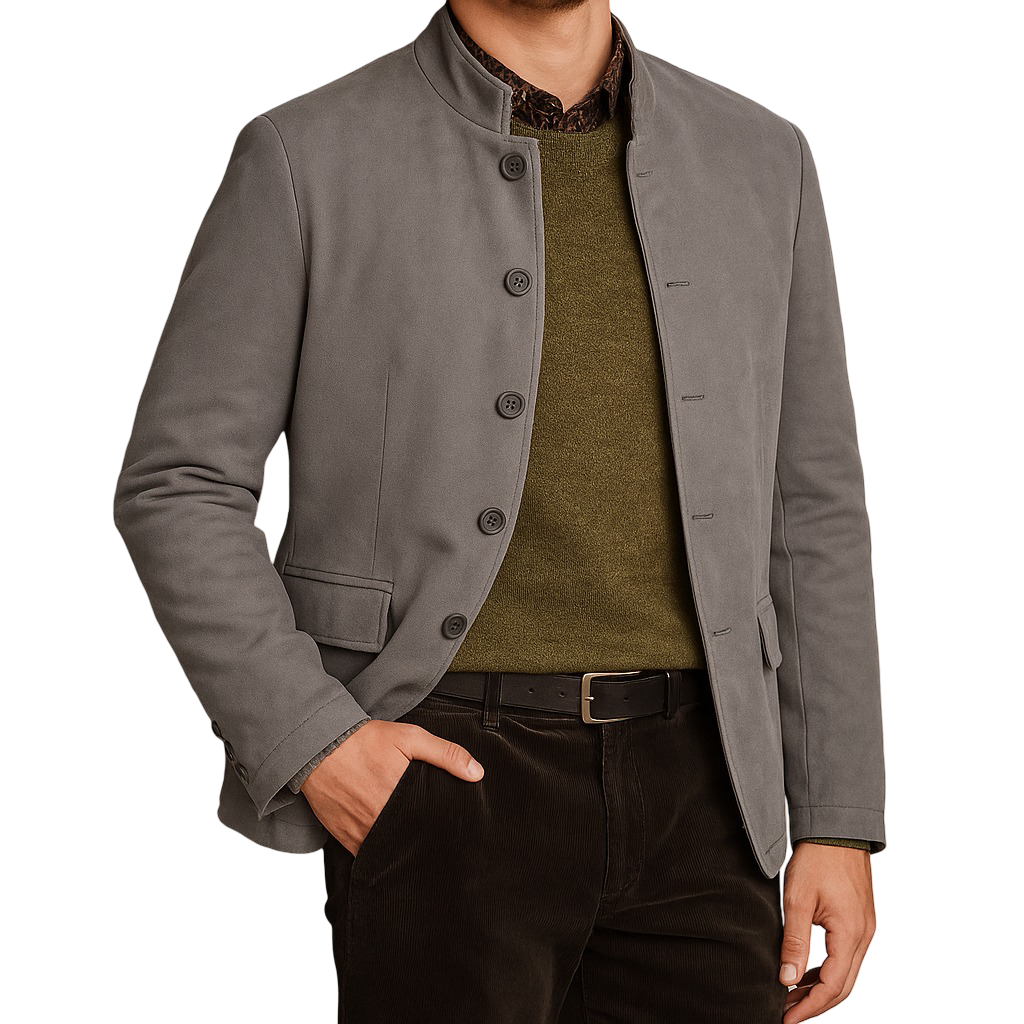 Herren Blazer Aus Samt Mit Modernem Schnitt