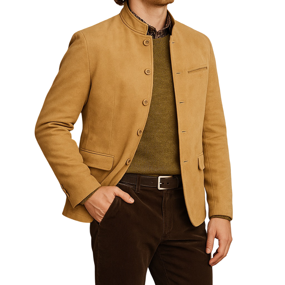 Herren Blazer Aus Samt Mit Modernem Schnitt