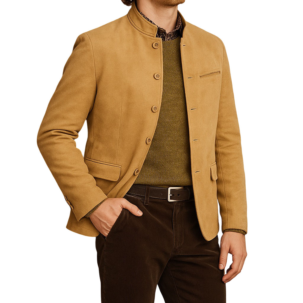Herren Blazer Aus Samt Mit Modernem Schnitt