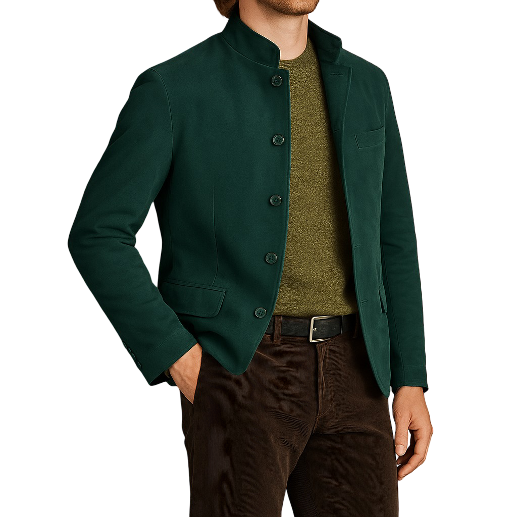Herren Blazer Aus Samt Mit Modernem Schnitt