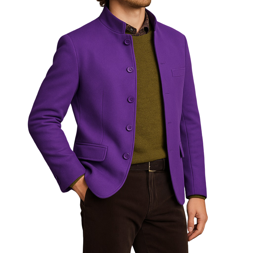 Herren Blazer Aus Samt Mit Modernem Schnitt