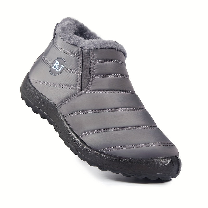 Gefütterte Slip-On Schneestiefel mit Profilsohle für Damen