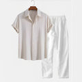 Herren Freizeit Leinen Hemd und Hose Set für den Sommer