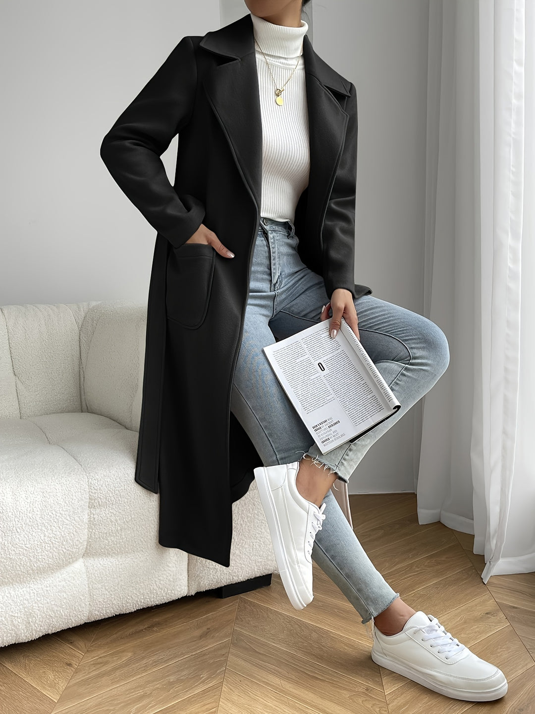 Trenchcoat mit Gürtel und Taschen für Damen