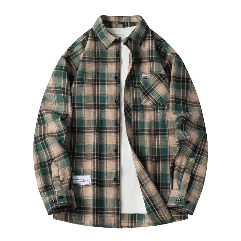 Herren Flanellhemd Mit Kariertem Muster