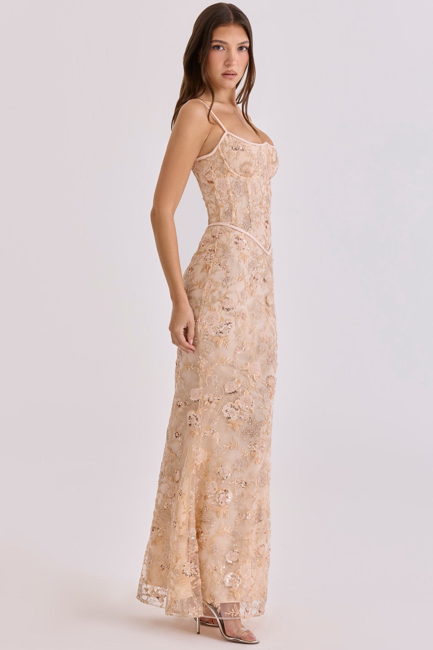 Gestricktes Maxikleid mit langen Ärmeln für Damen