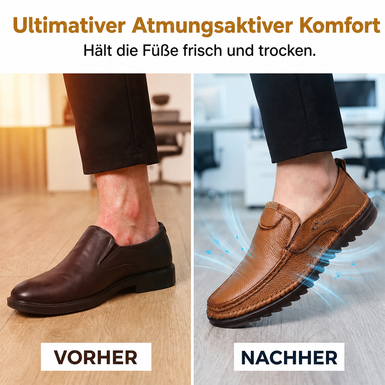 Detailansicht des Obermaterials der klassischen Herren-Loafer